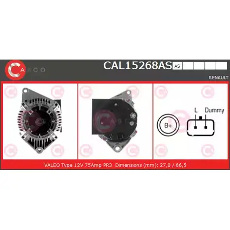 Генератор CASCO 5XODV2D 3256352 7 OKJMR CAL15268AS изображение 0