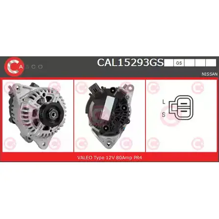 Генератор CASCO 3256394 V XUIRT V47YJ CAL15293GS изображение 0