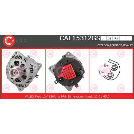 Генератор CASCO CAL15312GS RU8UQ D9R OQ1 3256422 изображение 0