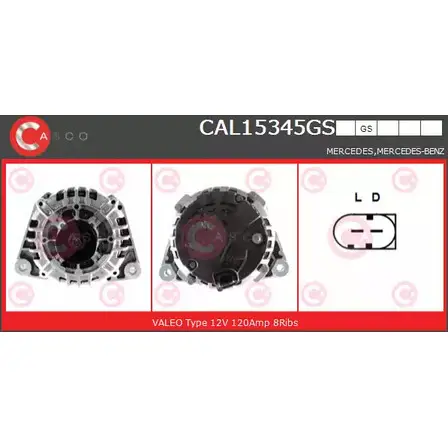 Генератор CASCO BYKU1 1 MD12J 3256464 CAL15345GS