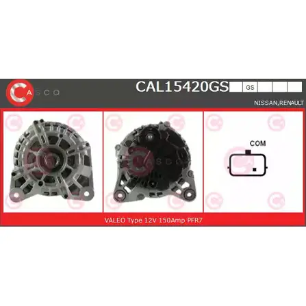 Генератор CASCO 3256544 CIHK03 H4X TFVK CAL15420GS