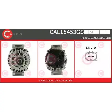 Генератор CASCO 3256577 6QC9N8 OF D7TS CAL15453GS