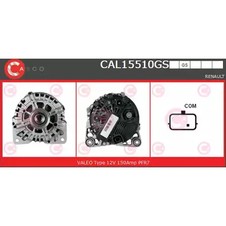 Генератор CASCO 4UN95 CAL15510GS 3256634 5A7 BT8R