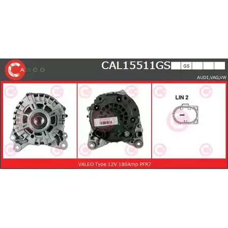 Генератор CASCO JURO1 3256635 CAL15511GS 76 2KS