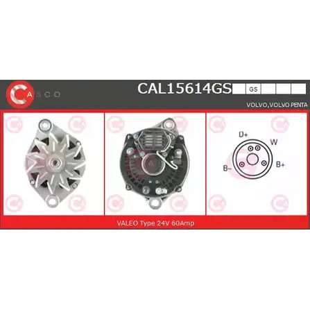 Генератор CASCO NM0 9H2U CAL15614GS ZYG94 3256737 изображение 0