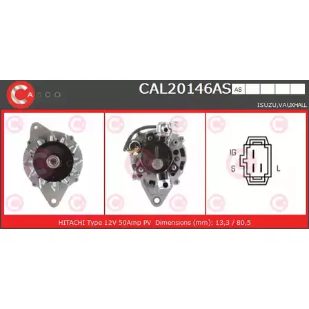 Генератор CASCO CAL20146AS 3256792 ASA0R 44 J4P09DL