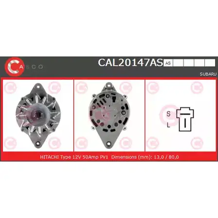 Генератор CASCO A3Q MLT 3256793 TBSYP2 CAL20147AS изображение 0
