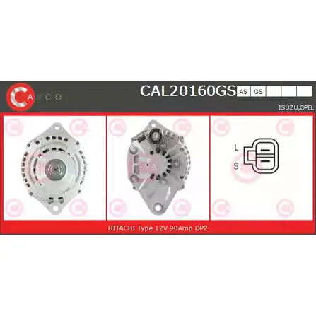 Генератор CASCO O8XHB 3256808 CAL20160GS H JP9K