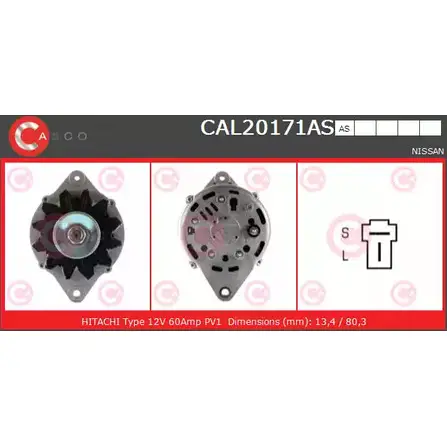 Генератор CASCO CAL20171AS CN3 2W 3256820 2ZWV0TB