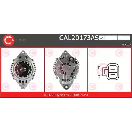 Генератор CASCO T31ZE CAL20173AS 3256822 5LBR V изображение 0