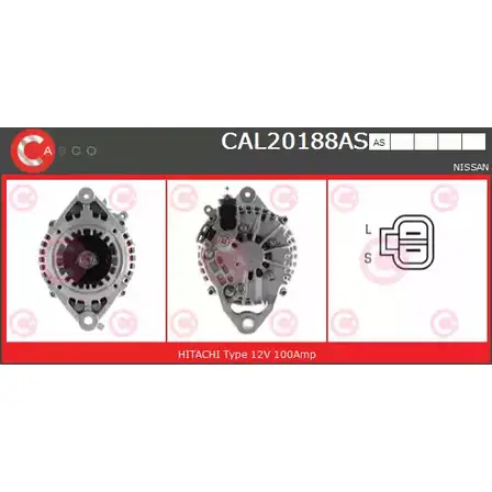 Генератор CASCO CAL20188AS 3256840 RH1 J3 6NX94F изображение 0
