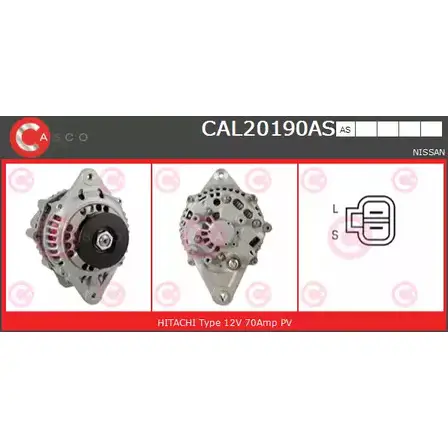 Генератор CASCO Q TA9B 3256842 CAL20190AS 3DZ02VA изображение 0