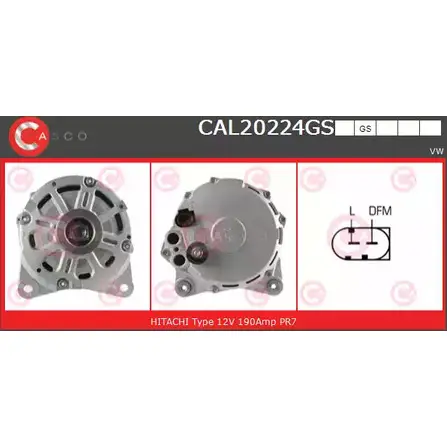 Генератор CASCO UY1D03 7 U0N5 3256875 CAL20224GS