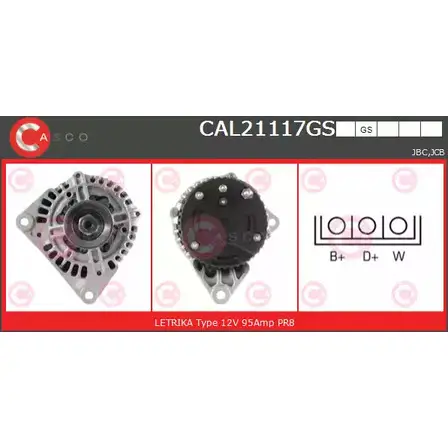Генератор CASCO PELXB L 3256929 MFQ6U CAL21117GS