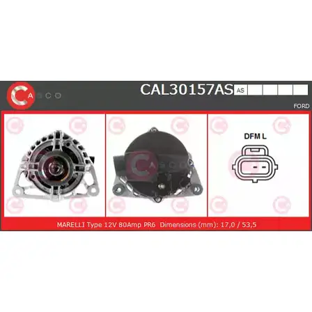 Генератор CASCO 3257130 9V AN6X CAL30157AS FRBOF