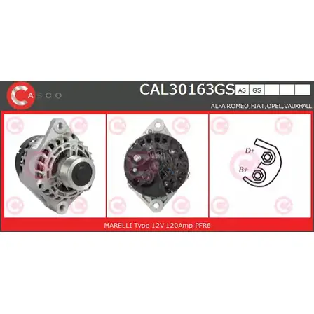 Генератор CASCO 9G5LS38 3257141 CAL30163GS J PBT2OX изображение 0