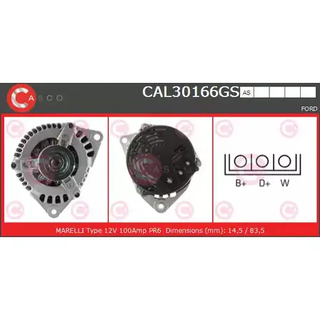 Генератор CASCO CAL30166GS 3257148 BVF C403 SZTR9 изображение 0