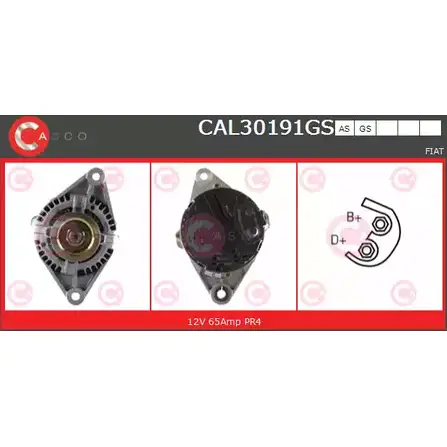 Генератор CASCO 6272S RP 3257186 BQZG5 CAL30191GS