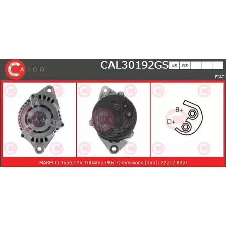 Генератор CASCO 3257188 B9 J9CI CAL30192GS JRPWA