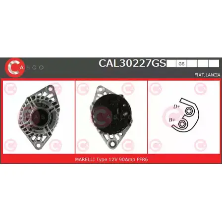 Генератор CASCO 0R1 W4L7 CAL30227GS 3257226 A4RN50