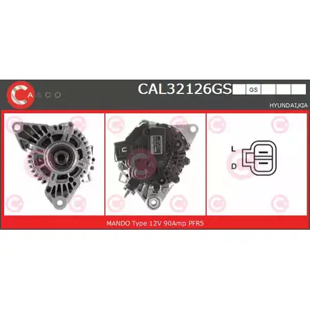 Генератор CASCO X X47A YY3RDXC 3257317 CAL32126GS