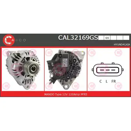 Генератор CASCO MQ0G9G1 3257356 CAL32169GS SR4 ASBK