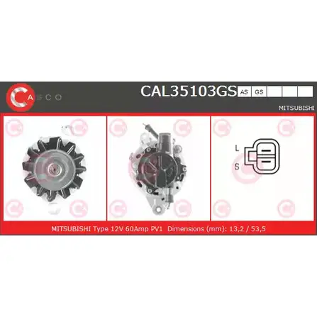 Генератор CASCO CD LC8 QET6AHY 3257369 CAL35103GS изображение 0