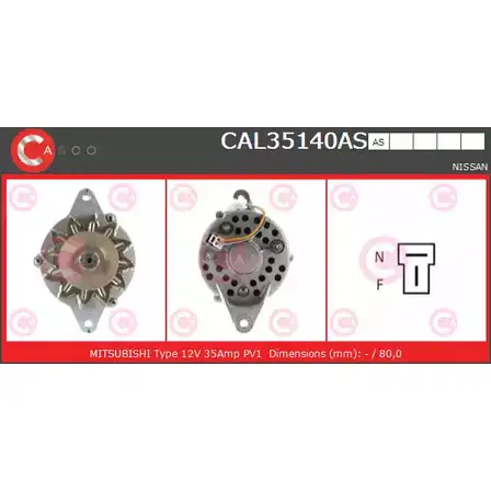 Генератор CASCO CAL35140AS U7R0P 3257419 N1W5J 6 изображение 0