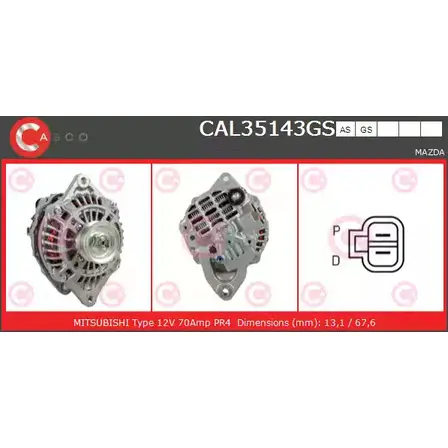 Генератор CASCO DFOOY A 8EO7 3257423 CAL35143GS