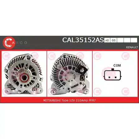 Генератор CASCO 3257433 JVW B4 CAL35152AS 4U55Z
