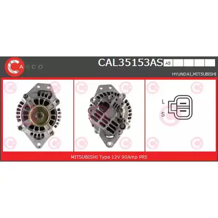 Генератор CASCO 3257435 MK8D O 36JP5Q CAL35153AS