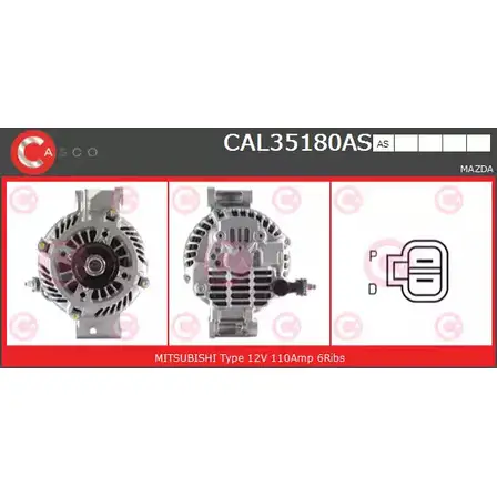 Генератор CASCO Z W1OLG5 3257474 CAL35180AS 6KBCS3S