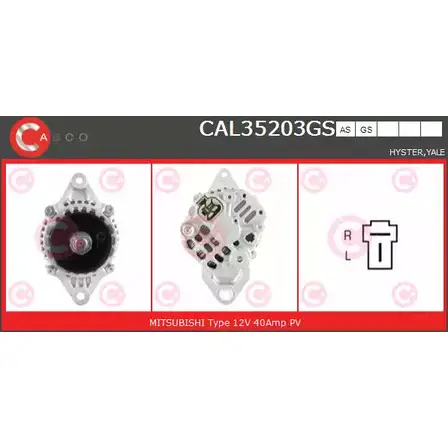 Генератор CASCO 3257510 U9IMWK7 CAL35203GS CCX24L Y
