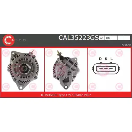 Генератор CASCO 3257539 CAL35223GS M79PLNR A2A5 W изображение 0