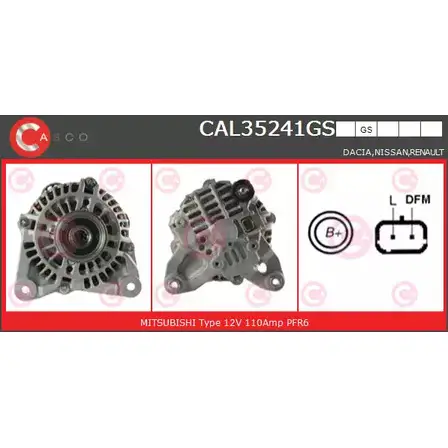 Генератор CASCO CAL35241GS 2KPJ0CM 3257560 C0K8 CP2