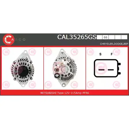Генератор CASCO 3257587 80IN3 P4T080 W CAL35265GS