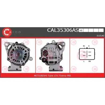 Генератор CASCO 3257628 CAL35306AS F D66MG DIIZ4