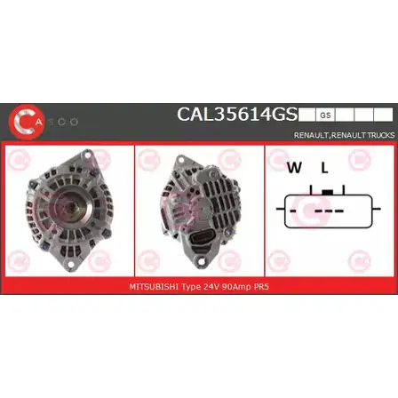 Генератор CASCO 9B6I0ZV 3257717 CAL35614GS LF7BJ7 0