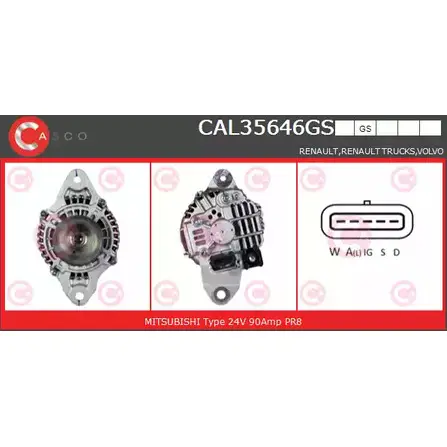 Генератор CASCO 3257743 717X R T6AI2IT CAL35646GS