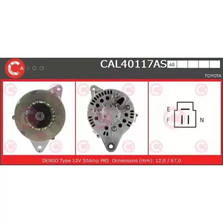 Генератор CASCO CAL40117AS BVPST1S 3257775 16 XIN изображение 0