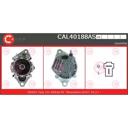 Генератор CASCO XG4RCM8 CAL40188AS GS SVEFV 3257862 изображение 0