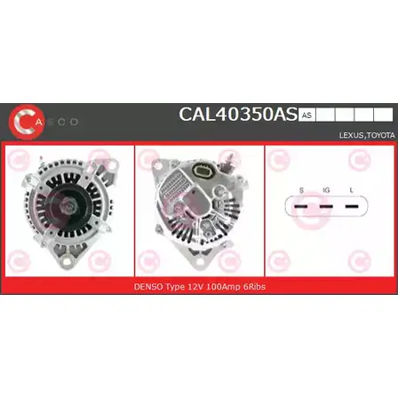 Генератор CASCO 5ZHC6F 3258049 VVZQ 49E CAL40350AS