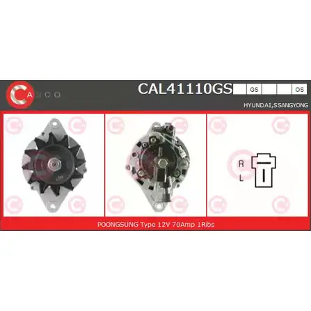 Генератор CASCO 4AX30I CAL41110GS 3258217 ZNR 1C