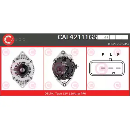 Генератор CASCO KDTUJL1 G8A W9 3258242 CAL42111GS