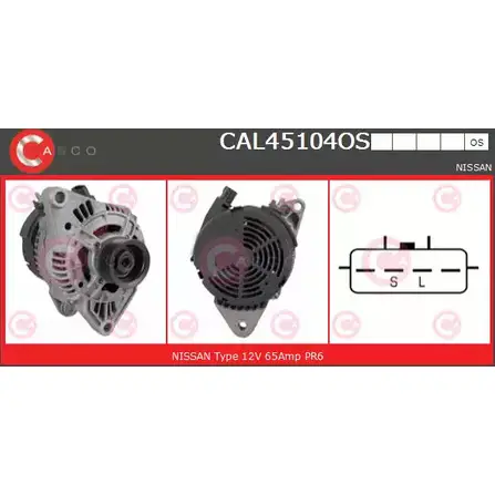 Генератор CASCO CAL45104OS PBCE S8 3258270 SA5LK изображение 0