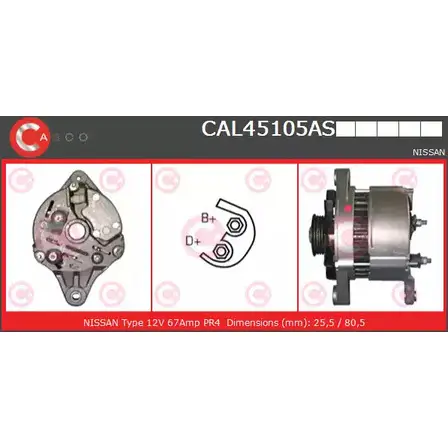 Генератор CASCO CAL45105AS 3258271 4EN OY 0KD3ER изображение 0