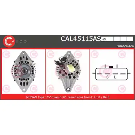 Генератор CASCO JV3DI 2I7 IP CAL45115AS 3258283