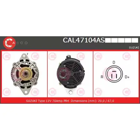 Генератор CASCO UUIT UT CAL47104AS 3258329 G4ARQ
