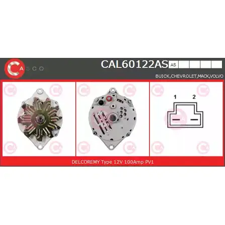 Генератор CASCO 3258402 A 6KB80Y CAL60122AS 2K0U3K7 изображение 0