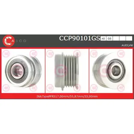 Шкив генератора CASCO 3259076 CCP90101GS JSE4W MP GC2I изображение 0